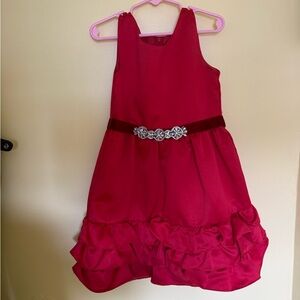 Rare Editions Red Dress with Sparkling Belt